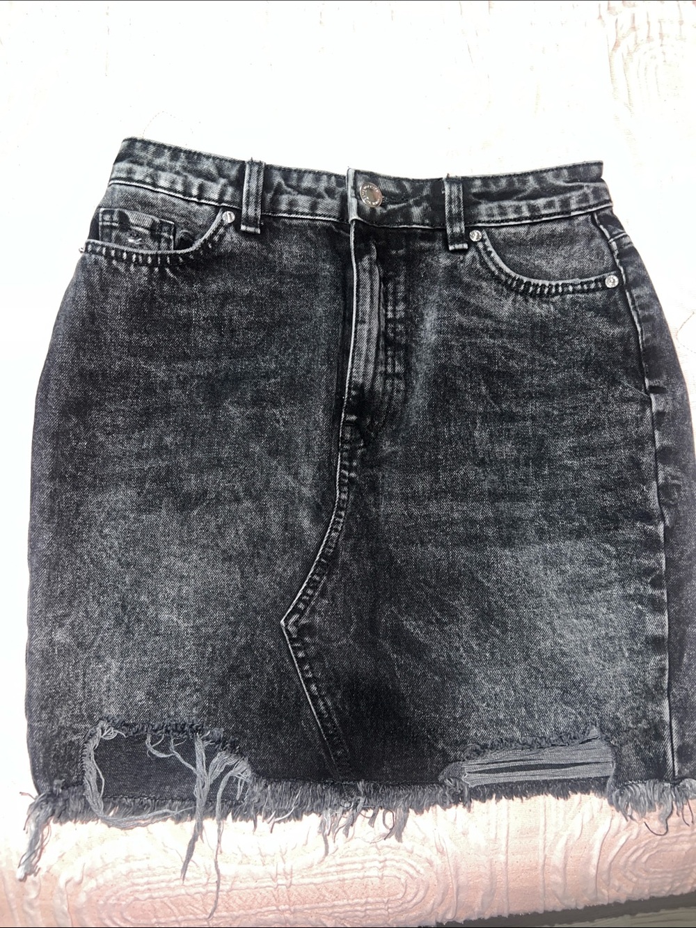 FB Sister Black Denim Mini Skirt